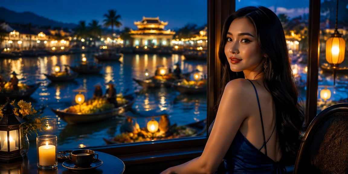 Người dùng đọc đánh giá cá cược tại quán cà phê ở Huế